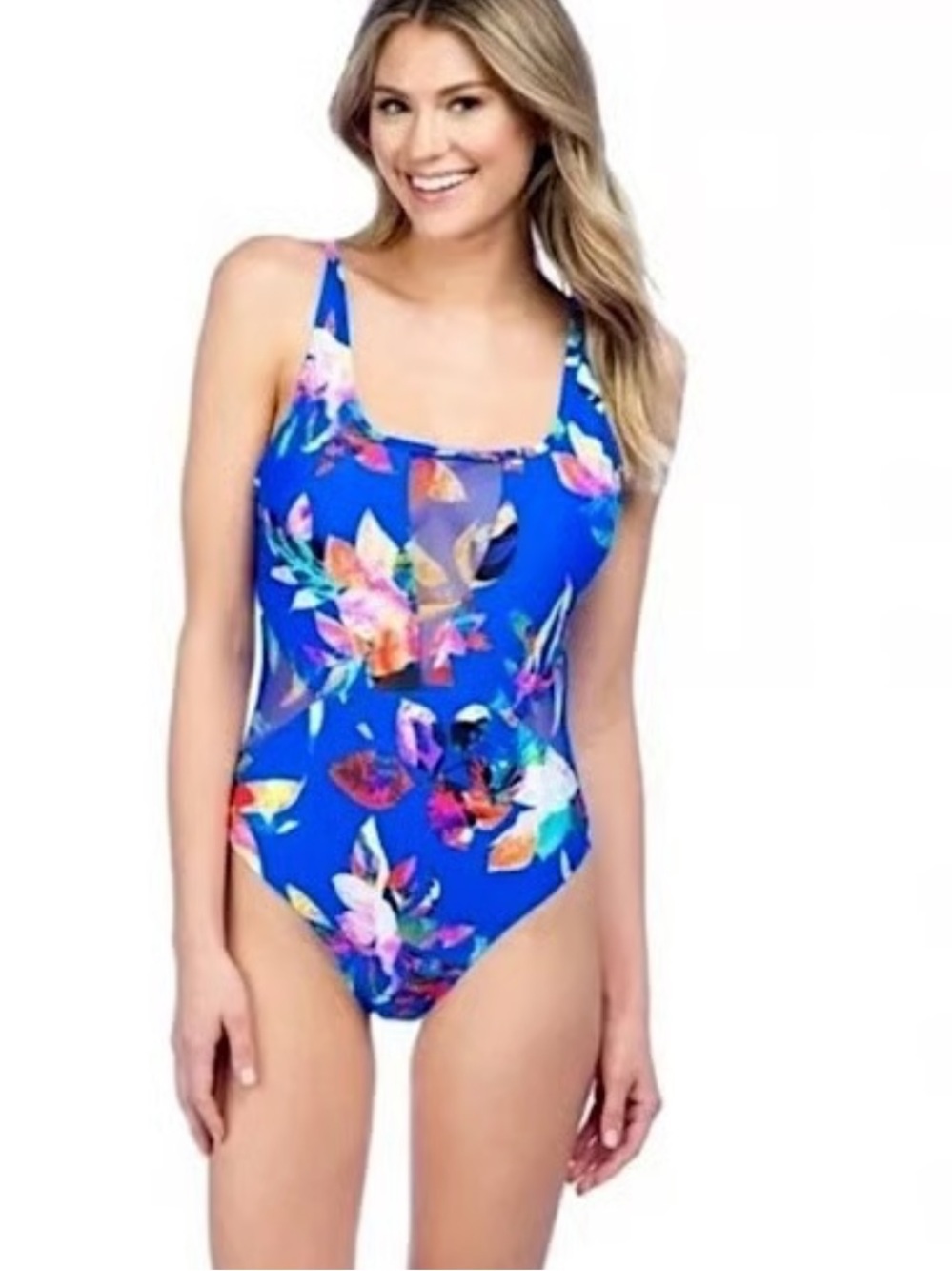 La Blanca Bright Blue Floral One-Piece Swimsuit